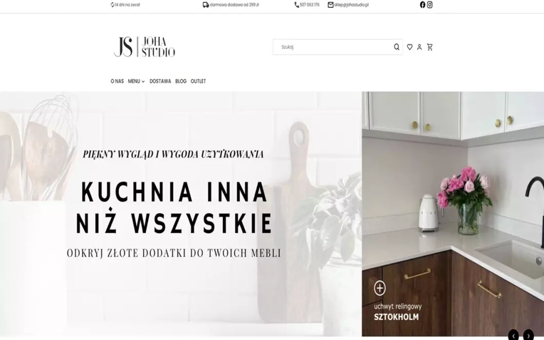 Uchwyty meblowe mosiężne - Joha Studio